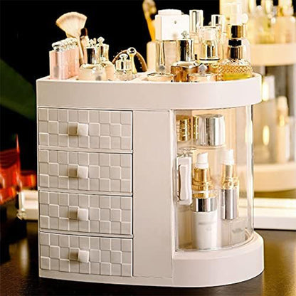 makeup-and-accessories-organizer-with-drawers-and-a-rotating-transparent-door-one-piece