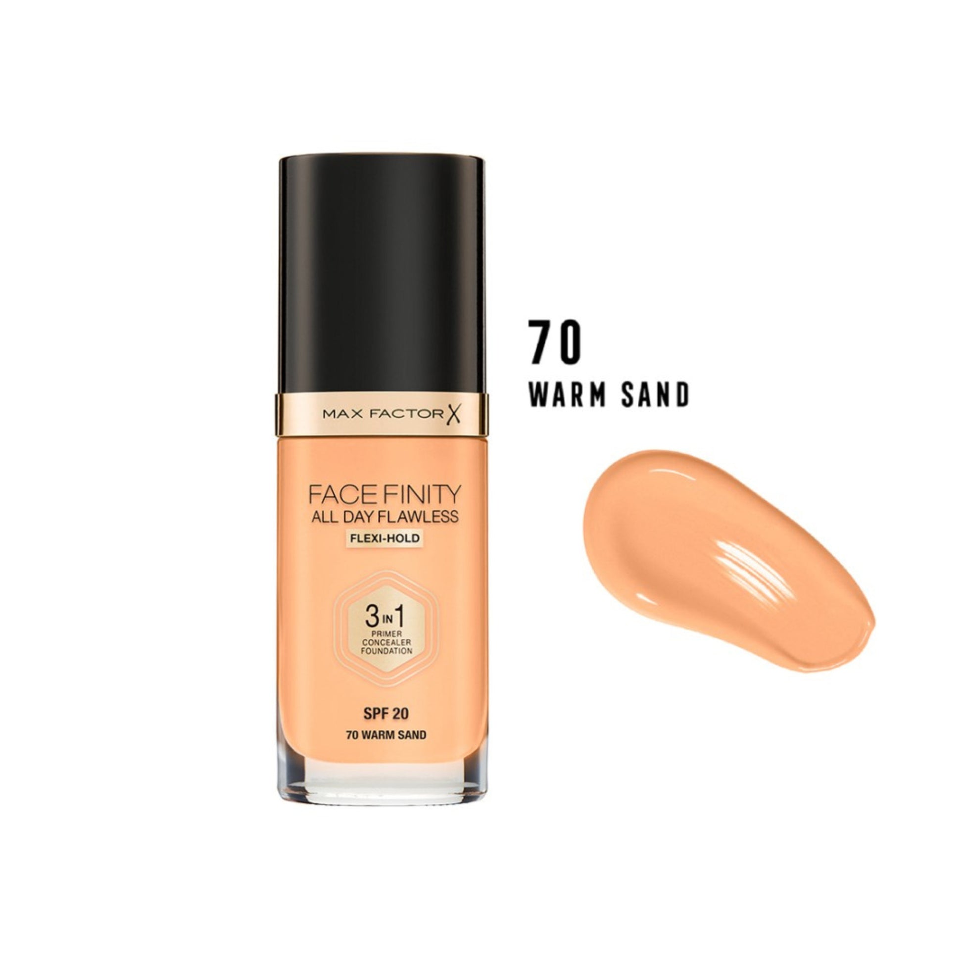 ماكس فاكتور كريم أساس 3 في 1 مع SPF20 رقم 70 وورم ساند -30 مل