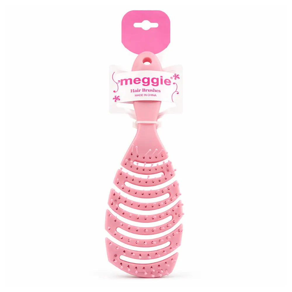 Pink flexible hair brush