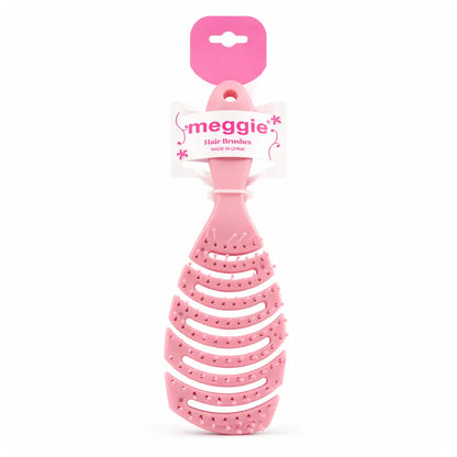 Pink flexible hair brush