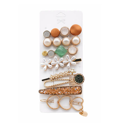 Pearl Flower Hair Clips