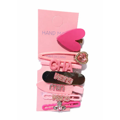 Pink Heart Hair Clips