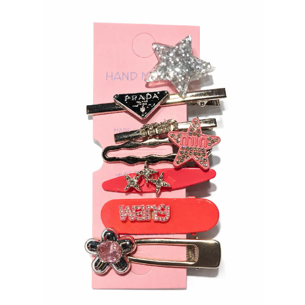 Pink Star Hair Clips