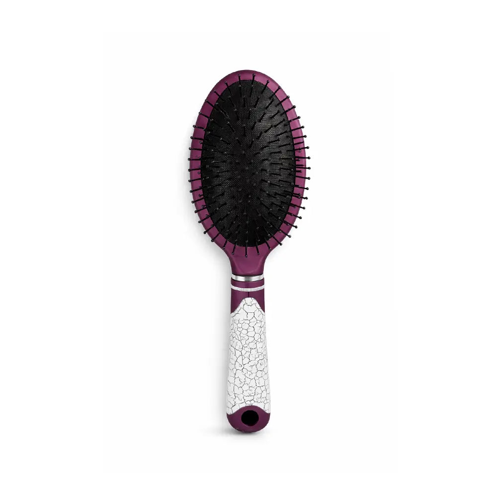 Purple oval hair brush